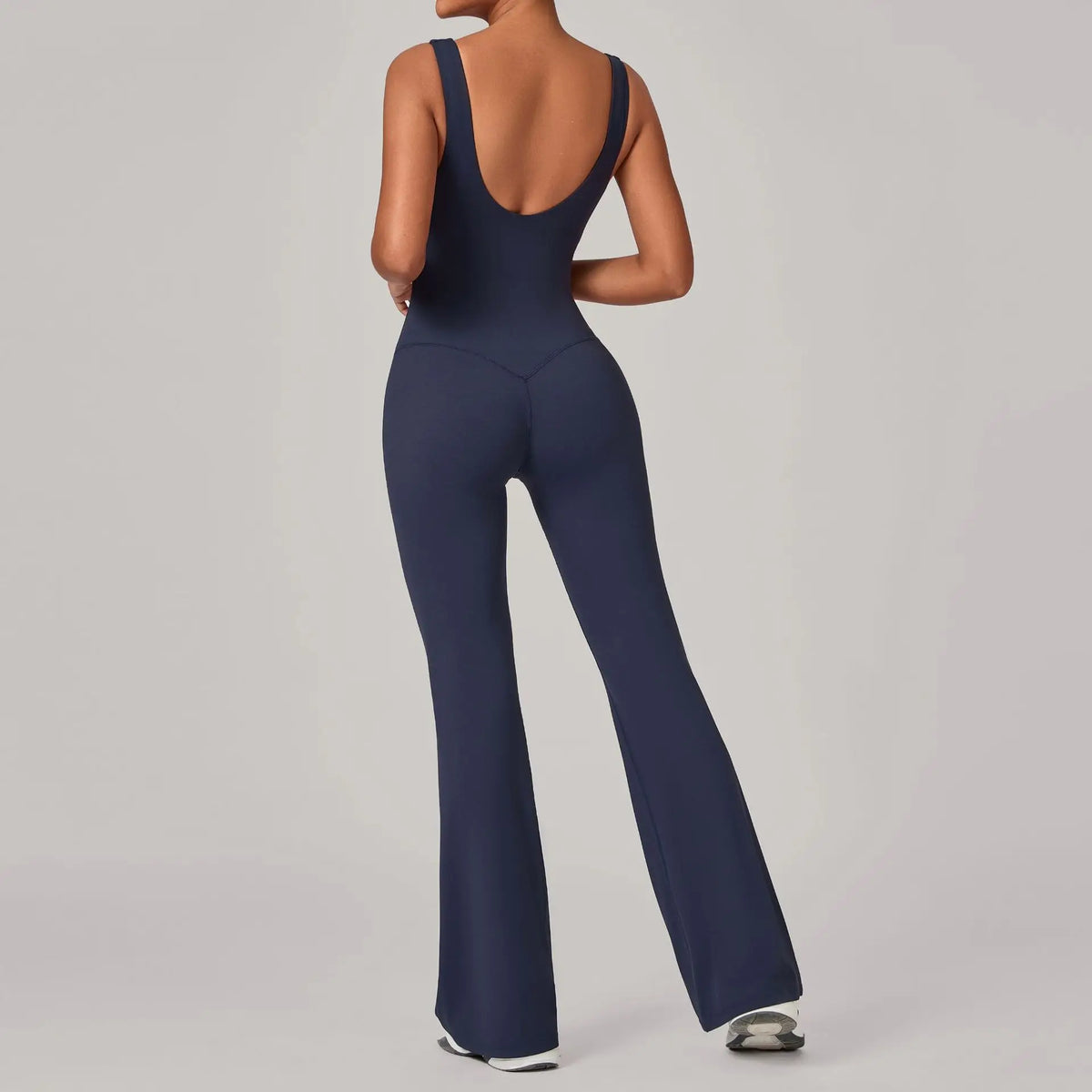 Women's Seamless Yoga Jumpsuits Sports Fitness Sleeveless Hip-lifting Flared One-piece Workout Gym Training Slim Fit Bodysuits