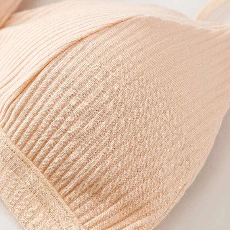 2Pcs/Set Cotton Bras For Women Push-Up Brassiere Sexy Lingerie Female Wire Free Seamless Underwear 1/3 Cup Padded Bralette