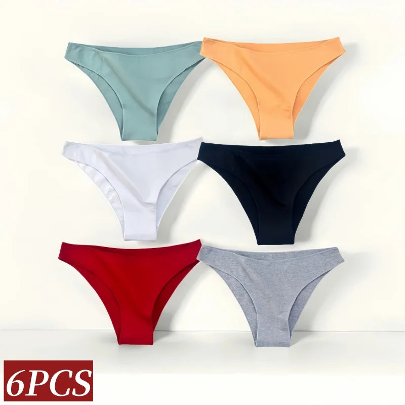 6Pcs/Set Women's Panties Cotton Briefs Underwear Female Underpants Low Rise Underwear Sexy Lingerie Soft High Cut Pantie