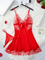 Purple Women Lace Babydoll Dress Soft Sleepwear Underwear Festival Gift