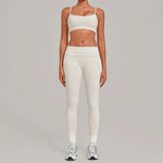 Women's Seamless Yoga Set Sports Fitness High Waist Butt-Lifting Leggings Pants Sets Workout Training Beautiful Back Bra Suits