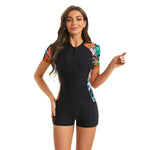 Sports One Piece Swimsuit 2026 New Boyleg Slim Swimwear Women Bathing Suit Surf Monokini Modest Athletic Floral Swimming Suits