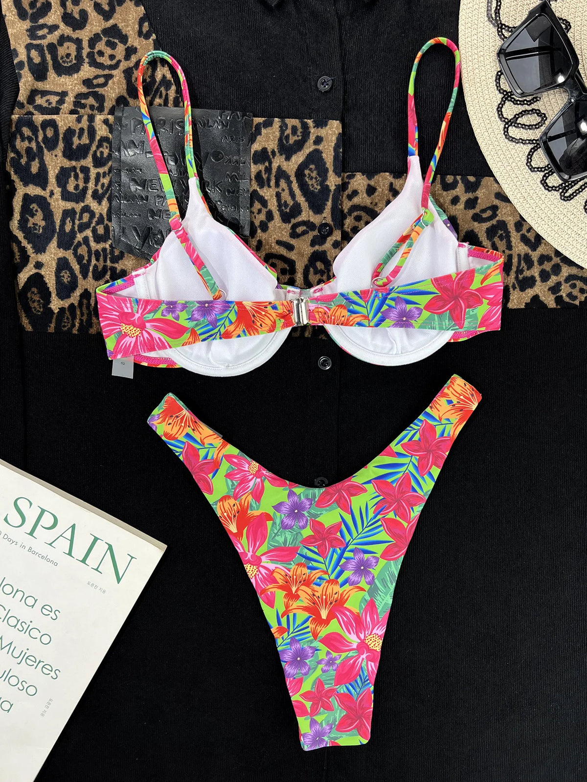 DEKA New Womens Micro Printed Push Up Bikini Set Thong Swimsuit Female Floral Swimwear Bathing Biquini Swimming Suits