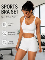 Women's Wireless Sports Bra Yoga Bra Simple Solid Color X-Back Design Wide Adjustable Straps Removable Pads Comfort