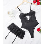 Lenceria Mujer Sexy Push Up Bras Sexy Outfits Bra Panties Set G-string Garter Belt Lenceria Set Lace Dress Women's Intimates