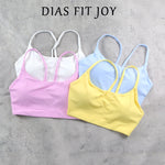 DIAS FIT JOY Women's Sports Bra with Removable Pads for Yoga Golf Cycling – High Support Workout Vest for Running & Fitness
