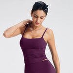 NCLAGEN GYM Tank Top With Built In Bra women's Yoga clothingrunning Square Neck fitness vest beautiful back sports Workout