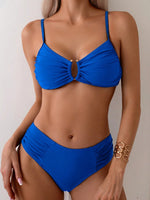2025 U-wire Bikini Women Sexy Strappy Swimwear Female Solid Swimsuit Bathers Bathing Swimming Swim Suit Beachwear