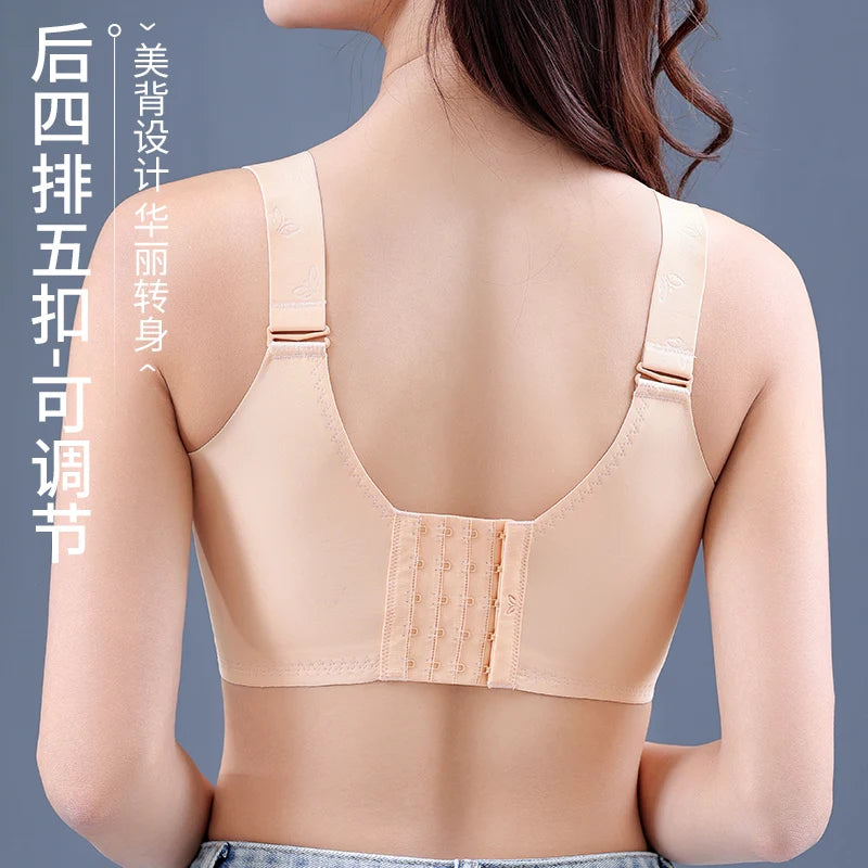 Women's Push up Bras Adjustable New Wireless Bras Women Flower embroidery Bra Underwear Large Size 36-52 CDE Cup Underwear Women