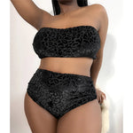0XL - 4XL New Leopard Bikini Plus Size Large Size Swimwear Women Swimsuit Female Two-pieces Bikini set Bather Bathing Suit K3977