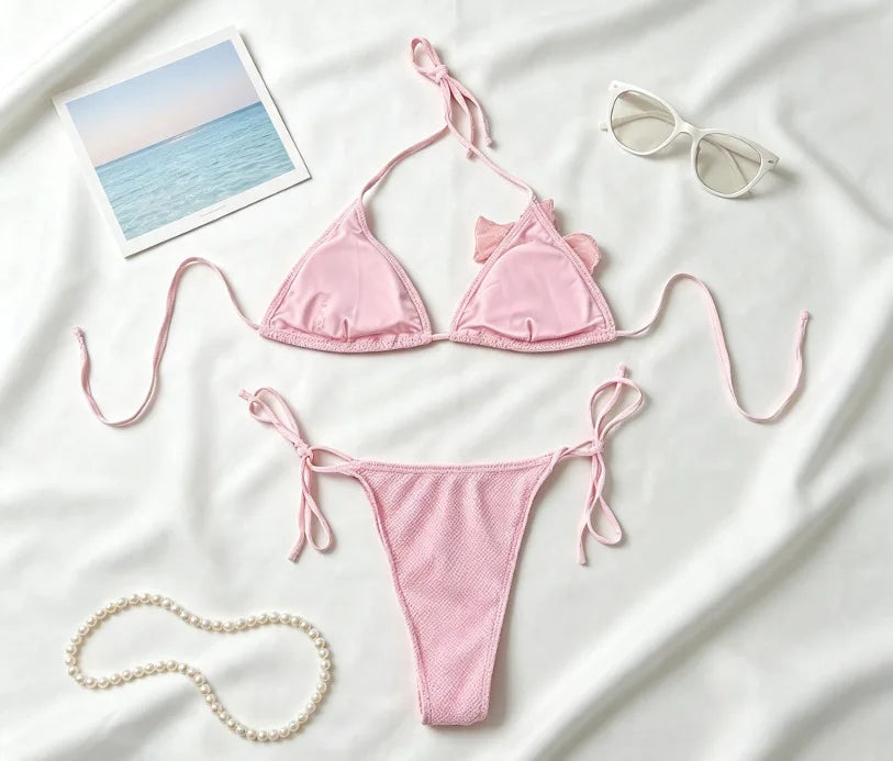 Halter 3 Pieces Sexy Bikini With Mini Skirt Women Swimsuits Female Swimwear Bathing Suit Swimming Suits Cover Up Beach Biquini