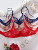 3PCS Hollow-out Sheer Lace Bras Women Elegant Adjustable Strap Underwire Unlined Cup Sexy Lingerie
