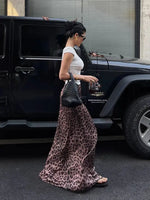 Sexy Leopard Print Half Length Skirt For Women's Summer New High Waist Slim Fashion Long Skirts Sweet Korean Women 2026 New 7KN