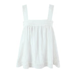 New Style Vacation Casual Lazy Style Pure White Simple Basic Lace Camisole Backless Deep V Suspenders Sleeveless Charming XNKI
