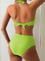 Sexy Black High Waist Bikini Set Women Metal Buckle Push Up Two Piece Swimsuit 2025 Summer Bathing Suit Holiday Swimwear Biquini