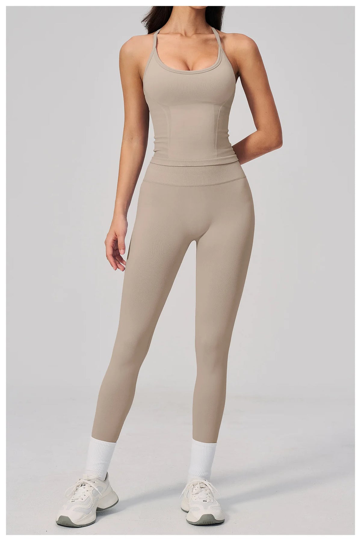 Summer Seamless Yoga Sets Women Outdoor Slimming Sports Tank Top High Waist Hip Lifting Leggings Gym Fitness Suits Tracksuit
