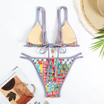 Swimming Suit for Women Bikini Set 2026 Sexy Boho Style Geometric Ethnic Print Swimsuit Beach Bathing Suit Thong Micro Swimwear
