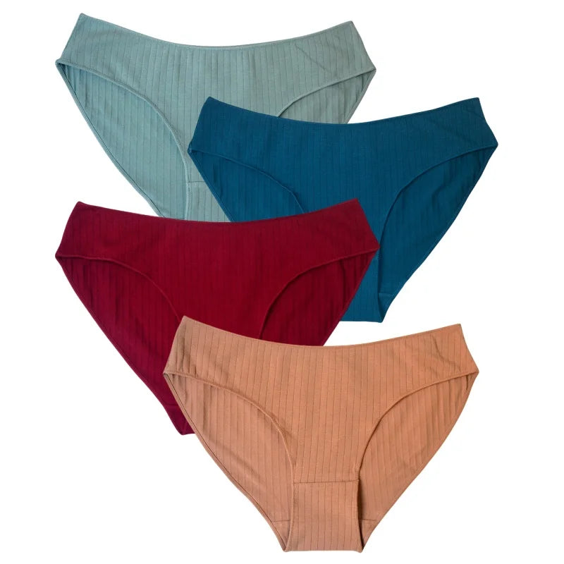 4Pcs/Set Women Low Rise Briefs Women's Cotton Panties Female Underpants Comfort Panties Sexy Lingerie M-XL Underwear