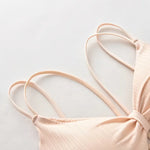 U Back Tank Top For Women Wireless Crop Top Lace Underwear Backless Bra Sexy Lingerie Padded Camisole