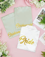 Bridesmaid Robes Satin Bridal Party Embroidered Bride Design, Kimono Sleeves, Smooth Satin Feel, for Getting Ready Photos, Brida