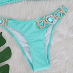 Diamond Rhinestone BikiniFemale Swimsuit Women Swimwear Two-Pieces Bikini Set With Hairbands Bather Bathing Suit Swim V3047G
