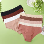 3Pcs/Set Ice Silk Panties Women Low Rise Briefs Female Underpants Invisible Underwear Sexy Lingerie Seamless Bottoms XS-XL