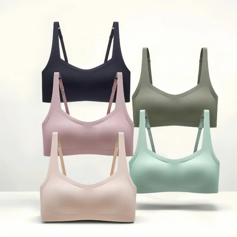 Push Up Bras For Women Square Neck Bra Tops Seamless Wire Free Underwear Bralette Sexy Lingerie Invisible Intimates S-XL