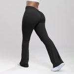 TOUREG High Waisted Yoga Pants Women V-Shaped Back Flare Leggings Butt Lifting Sports Trousers for Fitness Running