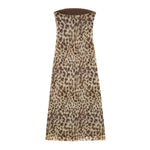 2024 Dress For Women Summer Chic Print Mesh Sleeveless Sexy Side Slit Slim Dresses Wild Beach Resort Style Woman Dress