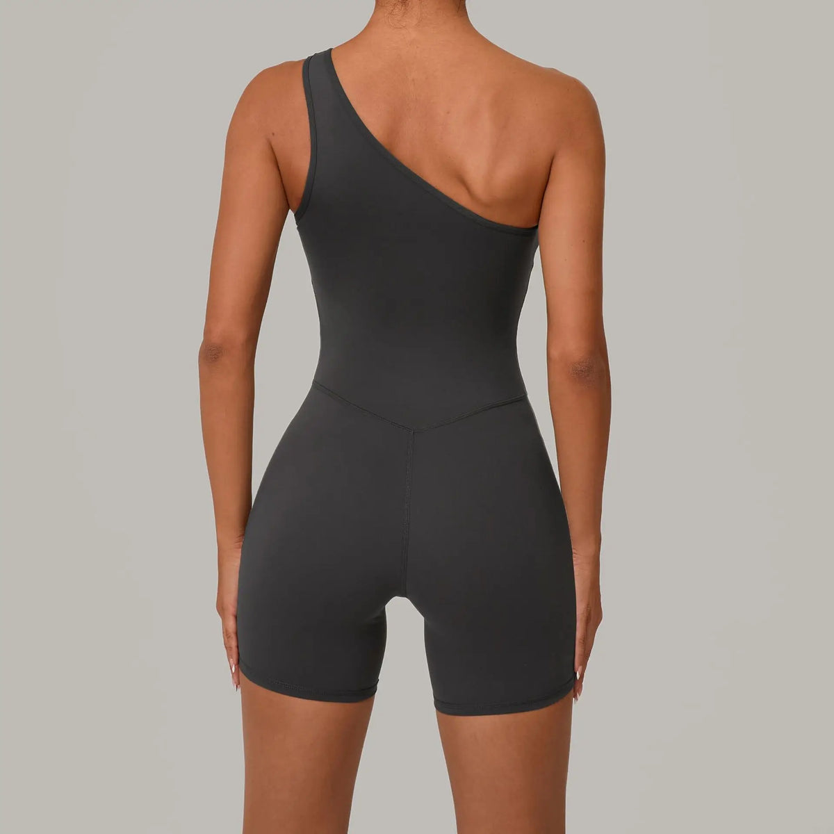 Summer One Shoulder Yoga Short Jumpsuit Women Sexy Cut Out Backless Scrunch Booty One Piece Suit Gym Workout Fitness Clothes