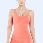 HISTELLO Impact Scoop Neck Top Women Gym Tank Top Sports Yoga Vest Fitness Seamless Open Back Bra Running Workout Sportswear