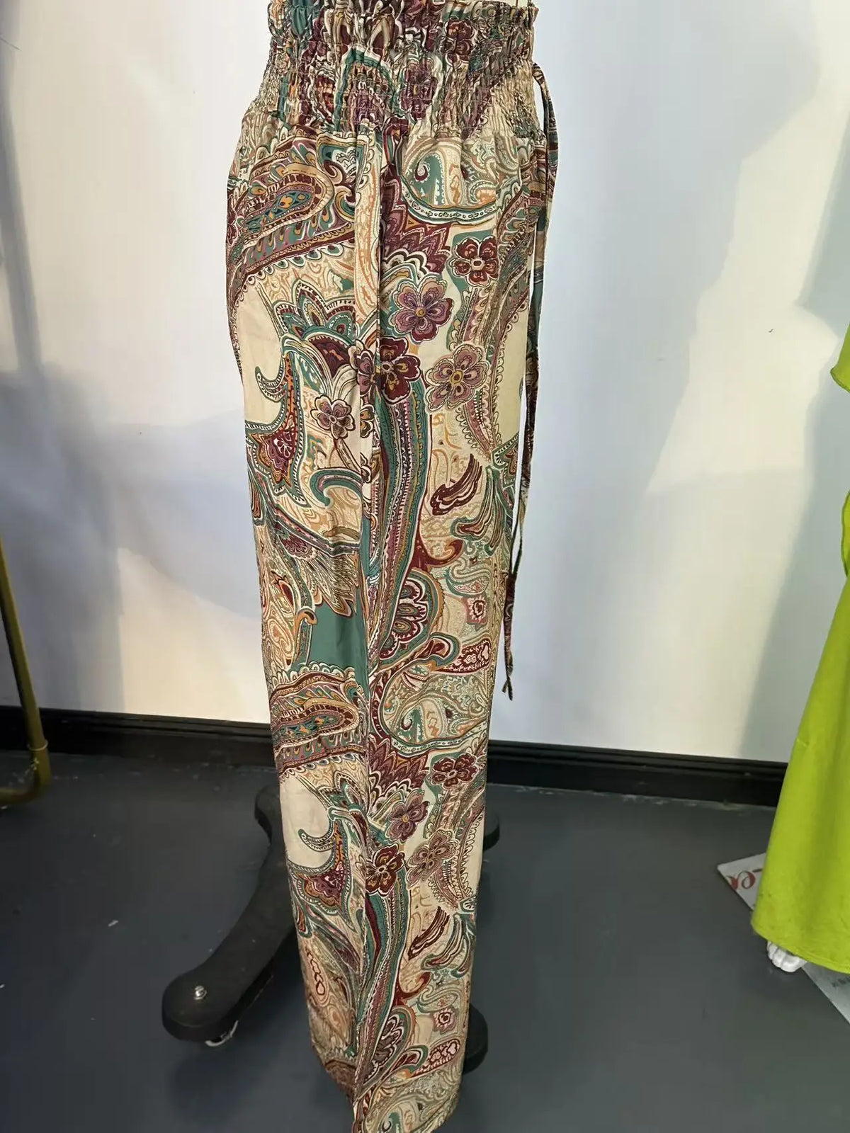 Women's 2026 Summer Versatile Printed Elastic Waist Wide Leg Pants