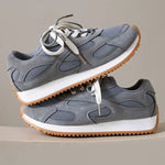 Gray Lace Up Sneakers for Women Breathable Mesh Sports Shoes Woman Autumn Winter Non Slip Soft Insole Vulcanize Shoes Mujer