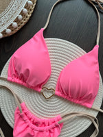 Women's Solid Color Sexy Bikini Set 2-piece Split Beach Swimsuit Red