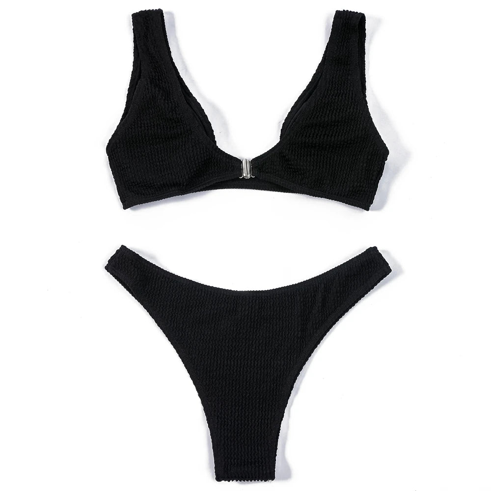 ZTVitality Black Ribbed Women Swimsuit Sexy Bikini 2022 New Arrival Summer Beach Swimwear Female Padded Bra Brazilian Biquini