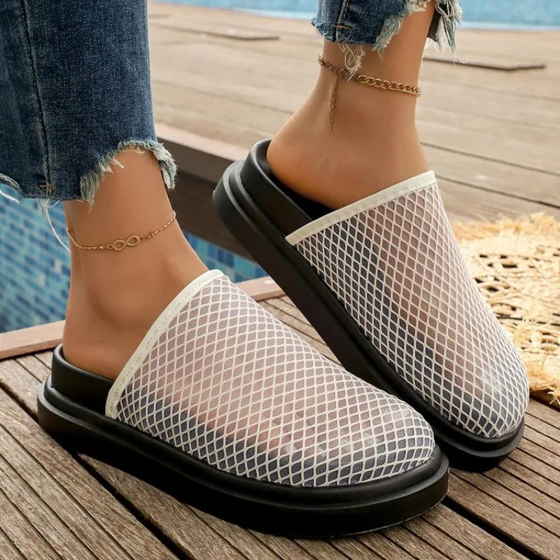 Flat Bottom Sandals Women's Summer NewOutdoor Beach Holiday Slippers Soft Sole round Head