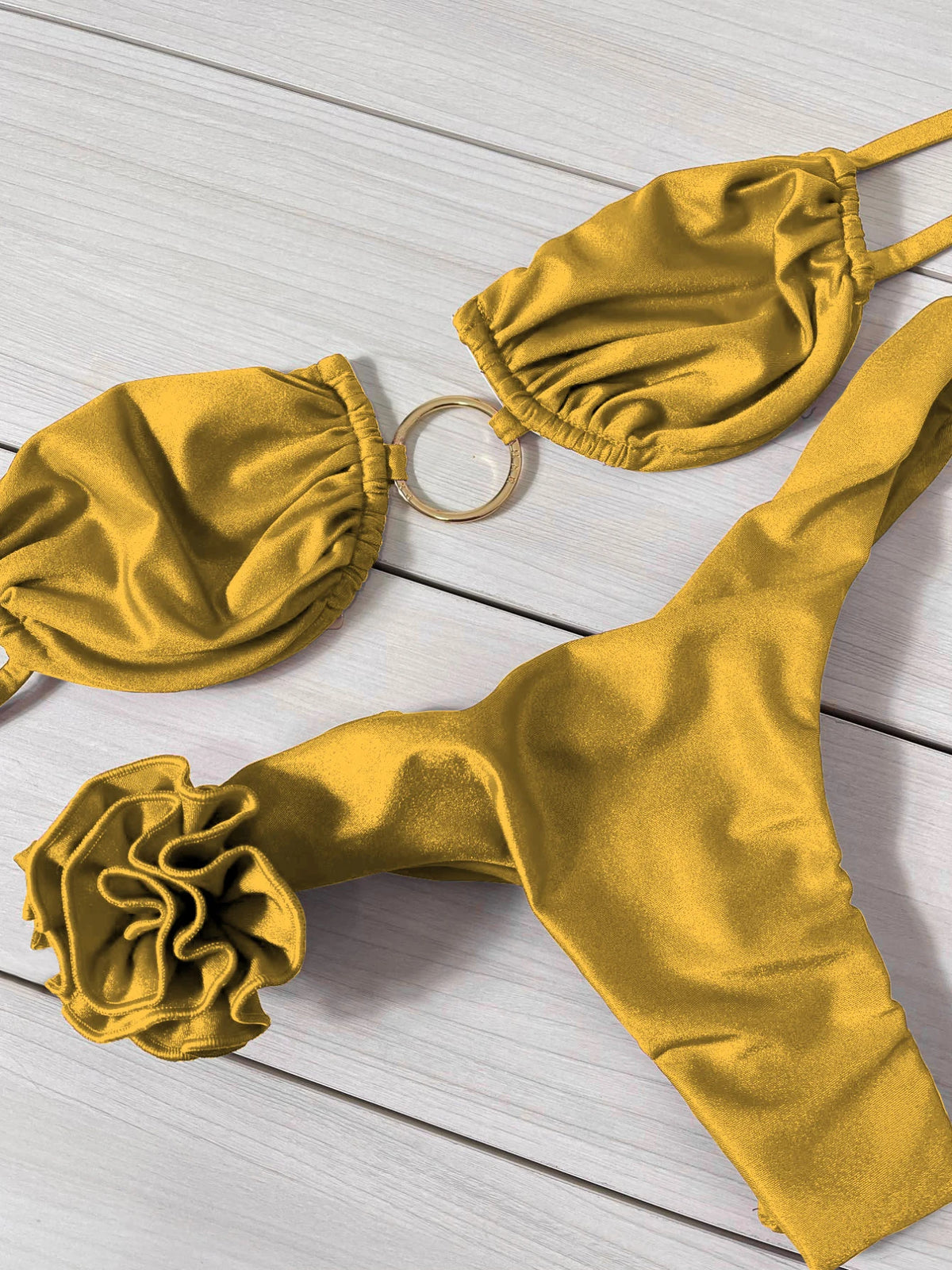 Sexy 3D Flower Bikini Swimsuit Brazilan Bikini Set Swimwear for Women High Leg Push Up Two Piece Bathing Suits Summer Female