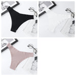 3Pcs/Set Women Ice Silk Panties V-Waist Low Rise Briefs Seamless Underwear Female Quick-Drying Underpants Sexy Lingerie S-L