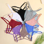 2PCS Women Sexy Cotton Panties Two Belts Hollow Out G-String Thongs Breathable Underwear for Female Solid Color Lingerie S-XL