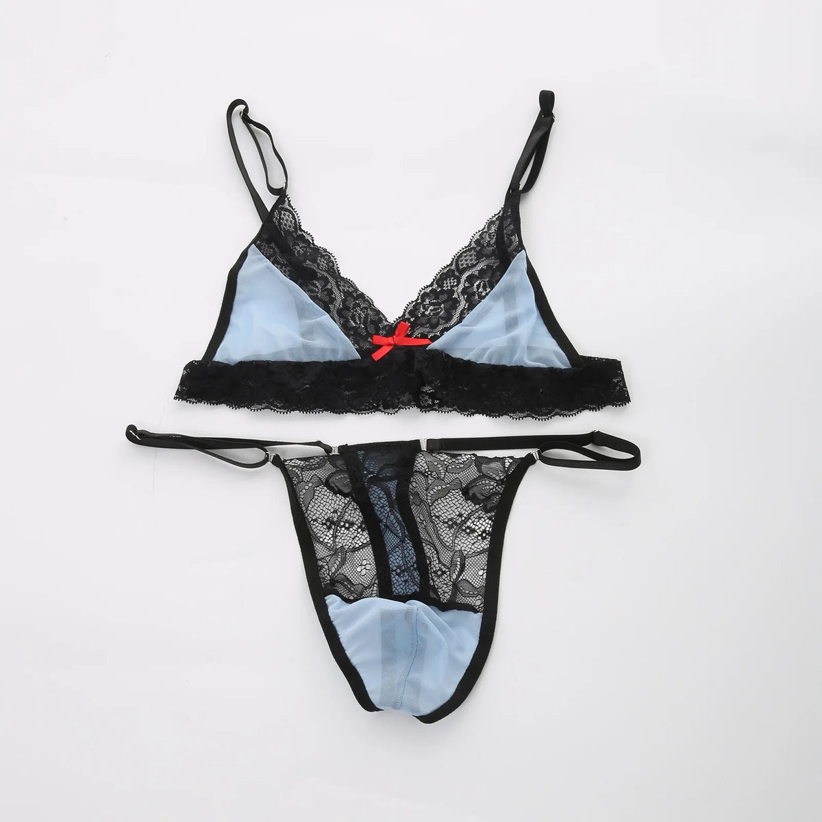 European and American men's sexy lace bra and panties temptation suit transvestite suit