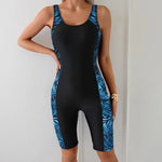 2025 New Women's Sports Monokini Swimwear Sexy Tie-dye Print Patchwork One Piece Swimsuit Beach Vacation Competitive Swimsuit