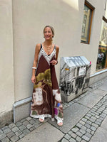 Casual Vacation Style Print Spaghetti Strap long Dresses Women Sexy V-neck Backless Loose Sleeveless Dress Female Summer New