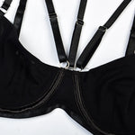 Toucheart Trendy Lingerie 4 Pieces Set Exotic Sexy Bra Eroctic Garter Underwear Set Women's Mesh See-through Luxury Underwear