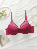 Women's sexy lace butterfly bra with steel rims gathered push ups breathable shoulder straps adjustable and comfortable bra U033