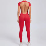 One-piece Yoga Padded Backless Suit Female Rompers Quick Dry Yoga Clothing Workout Bodysuits Scrunch Sports Jumpsuit Women