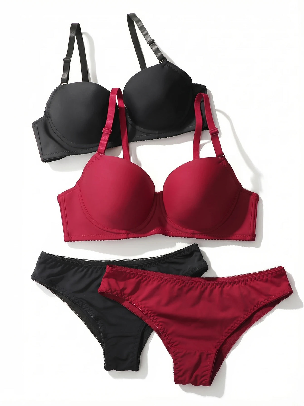 hot selling 2 set Solid Lingerie Set For Women Gathering Push Up Bra daily Women Underwear Set For Date Night Sexy Lingeri J2611