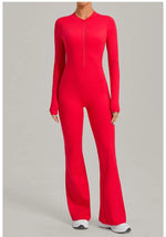 Women's Seamless Yoga Jumpsuits Sports Fitness Gym One-piece Long-sleeves Hip-Lifting Beauty Back Workout Training Bodysuits