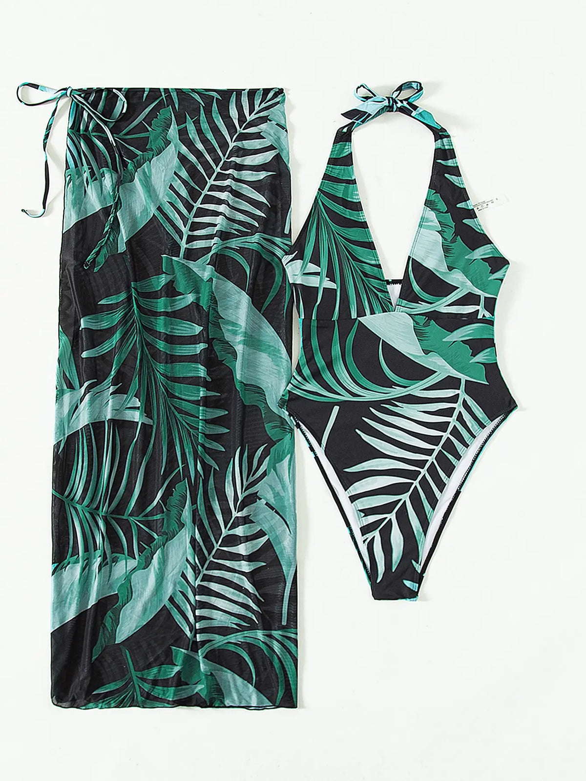 2026 Halter One Piece Swimsuit & Beach Skirt Sexy Backless Swimwear Women Bathing Swimming Swim Suit Female Summer Beachwear