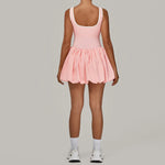 Tennis Dress for Women with Built in Shorts Womens Athletic Dresses Sleeveless Boat Neck Active Workout Skort Dress