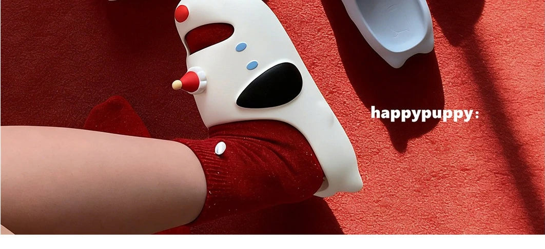 Cute Cartoon Dog Indoor Street Slippers For Women Summer House Shoes Soft EVA DIY Funny Birthday Hat Girls Home Beach Slides